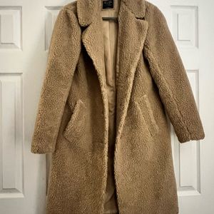 Abercrombie & Fitch Long Oversized Sherpa Teddy Bear Coat Size Large